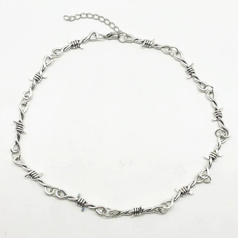 Barbed Wire Punk Necklace