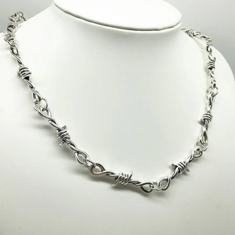 Barbed Wire Punk Necklace