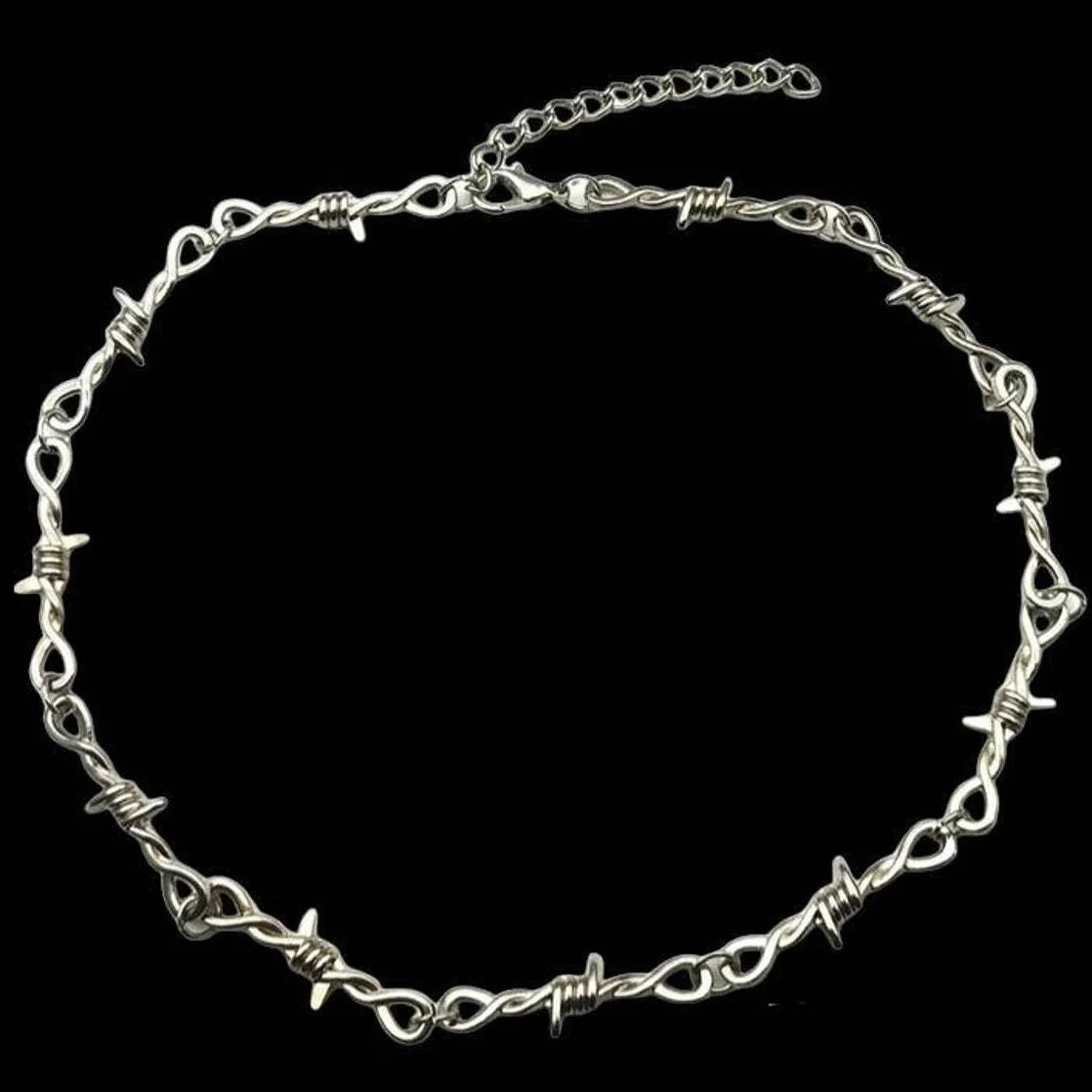 Barbed Wire Punk Necklace
