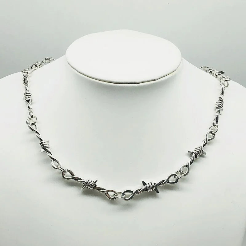 Barbed Wire Punk Necklace